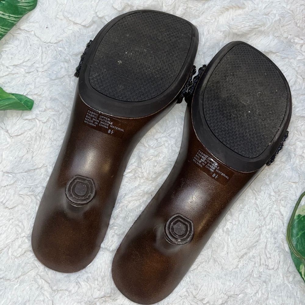 Vintage 90s Y2K LEI Brown Heel Sandals Shoes - Picture 5 of 10